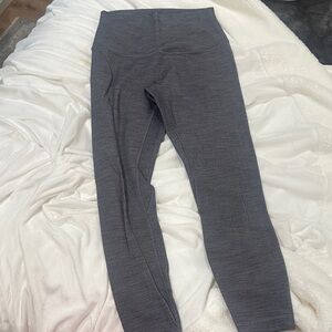 Lululemon Align Pant II Mini Heathered Herringbone Gray Hi Rise W5CFGS Sz 4